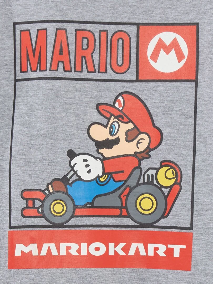 T shirt bi color 'Mario Kart' Gris foncé