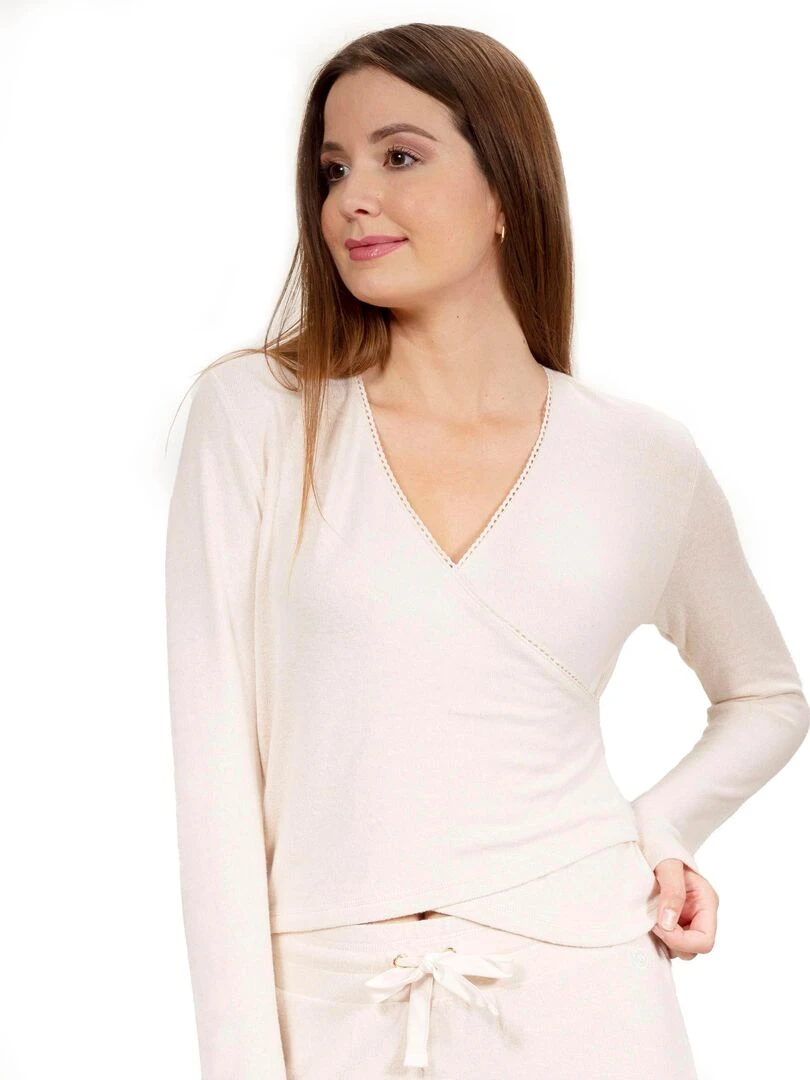T shirt cache coeur Femme Beige Beige