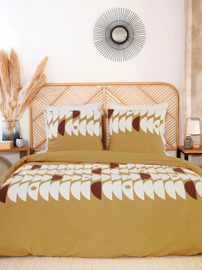 Parure de lit esprit ethnique Jaune moutarde