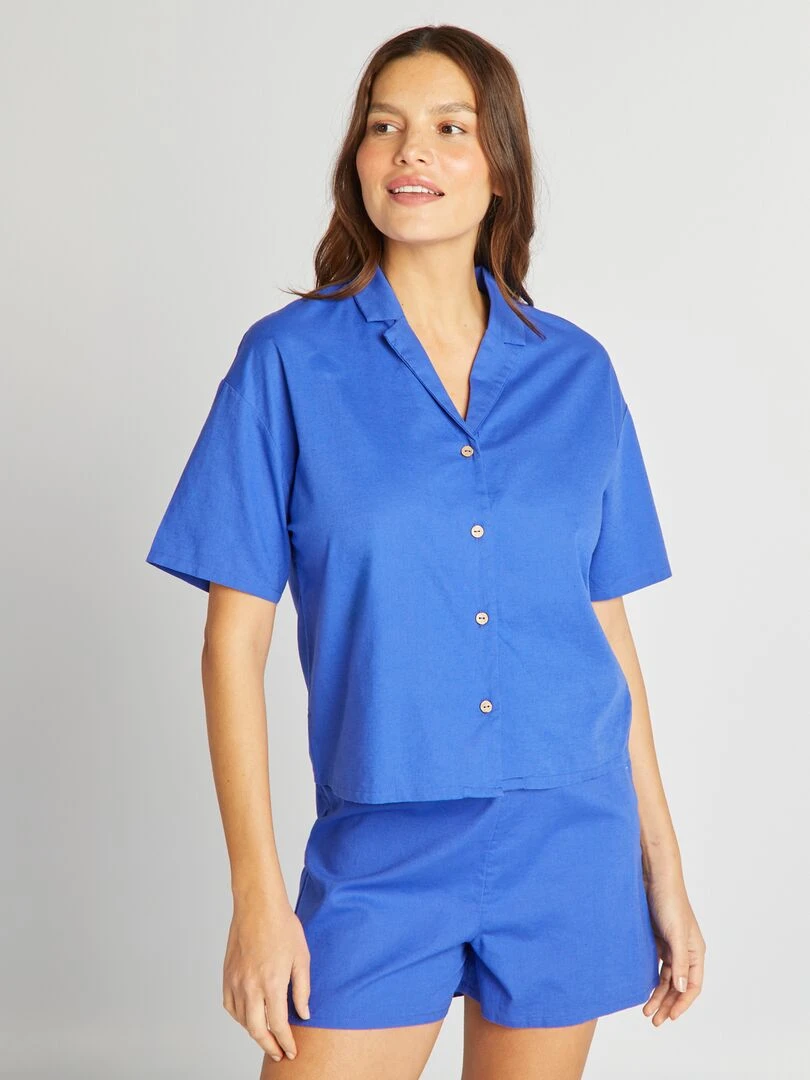 Ensemble chemise + short 2 pièces Bleu