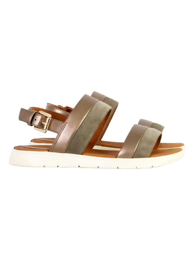 Sandale Cuir Geox Dandara Geobuck Suede   Beige