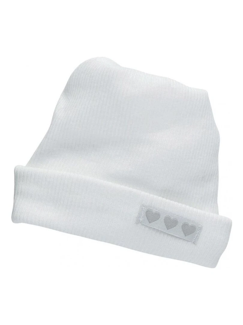 Bonnet de naissance en coton blanc Blanc
