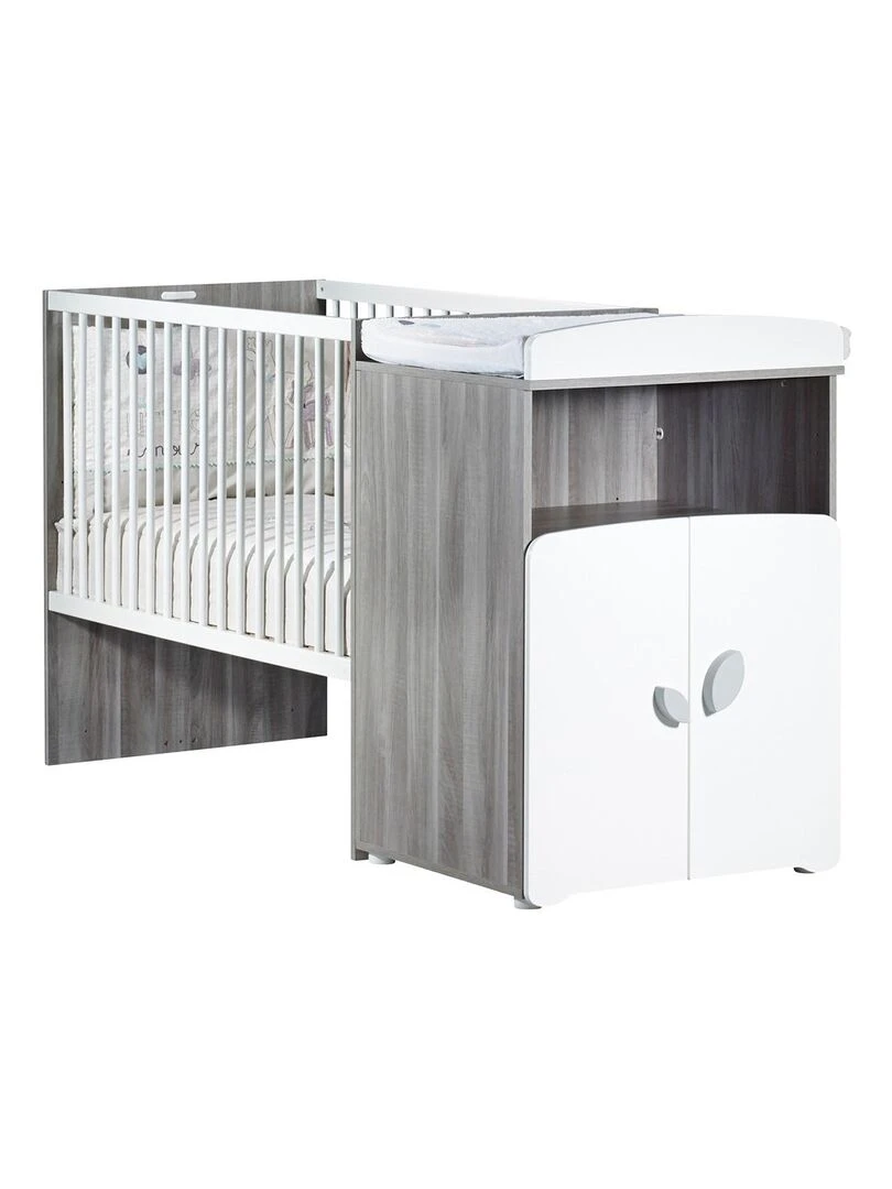 Lit combiné LEAF BABYPRICE Gris