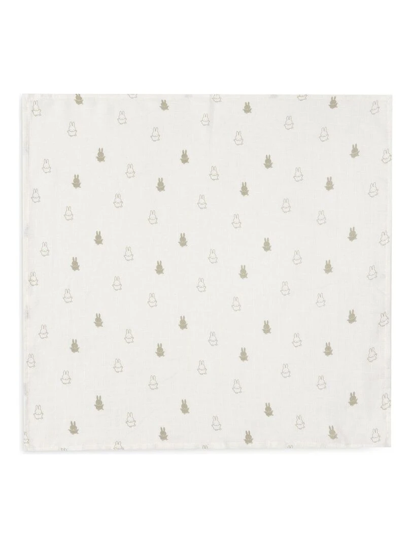 Lange gaze de coton Small 70x70cm Happy Miffy Olive Gr. (3 pcs) p   Vert
