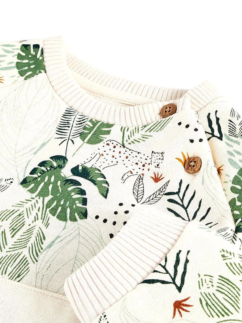 Sweat shirt en molleton garçon Taiga   Ecru