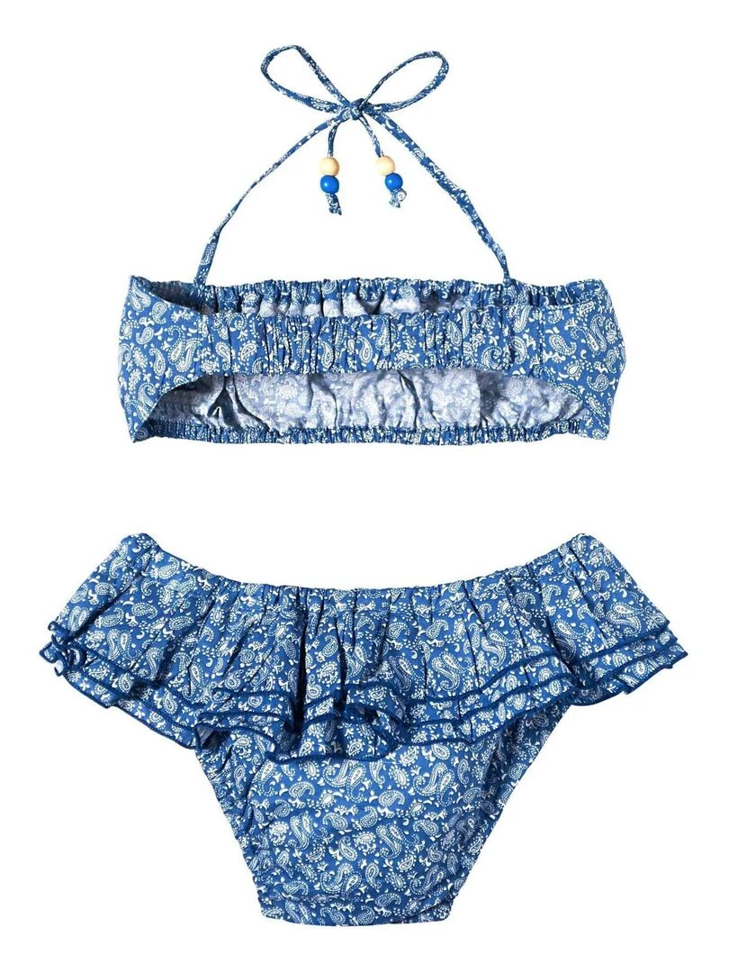 Maillot de Bain 2 Pièces Fille  Cachemire  Marine  SWAN   'LA FAUTE A VOLTAIRE'   Bleu Bleu marine Blanc