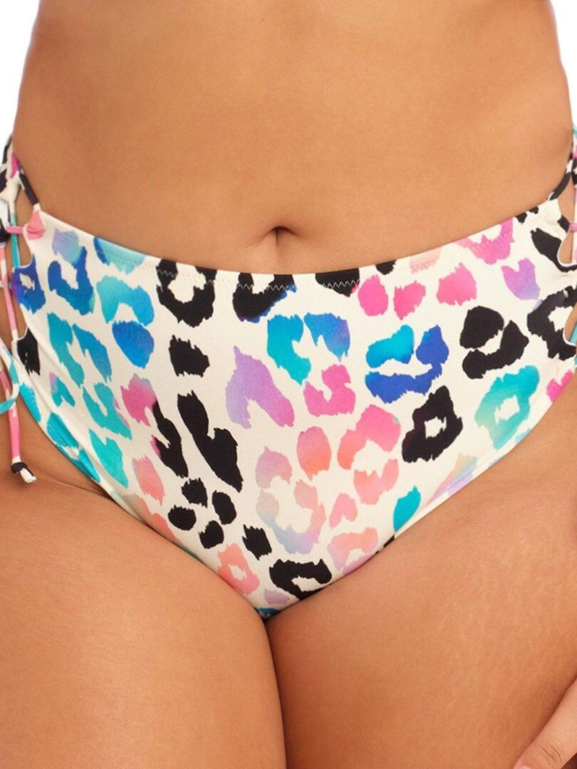 Bas de maillot ajustable taille haute Party bay Beige clair
