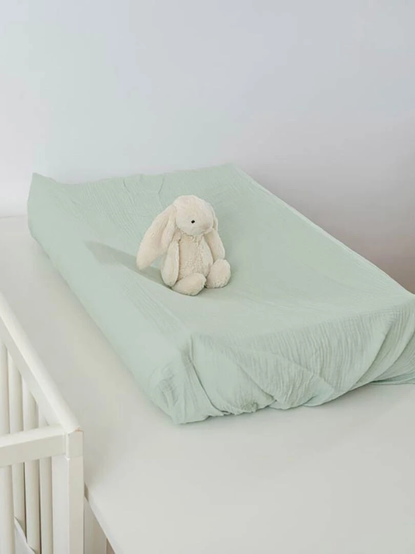 Housse de Matelas à Langer en Coton Bio Vert Vert