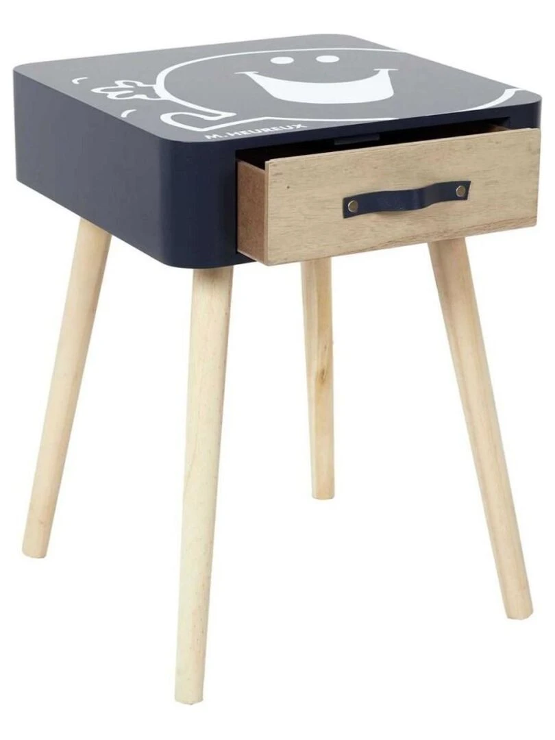Table de chevet 1 tiroir Monsieur Heureux   Bleu