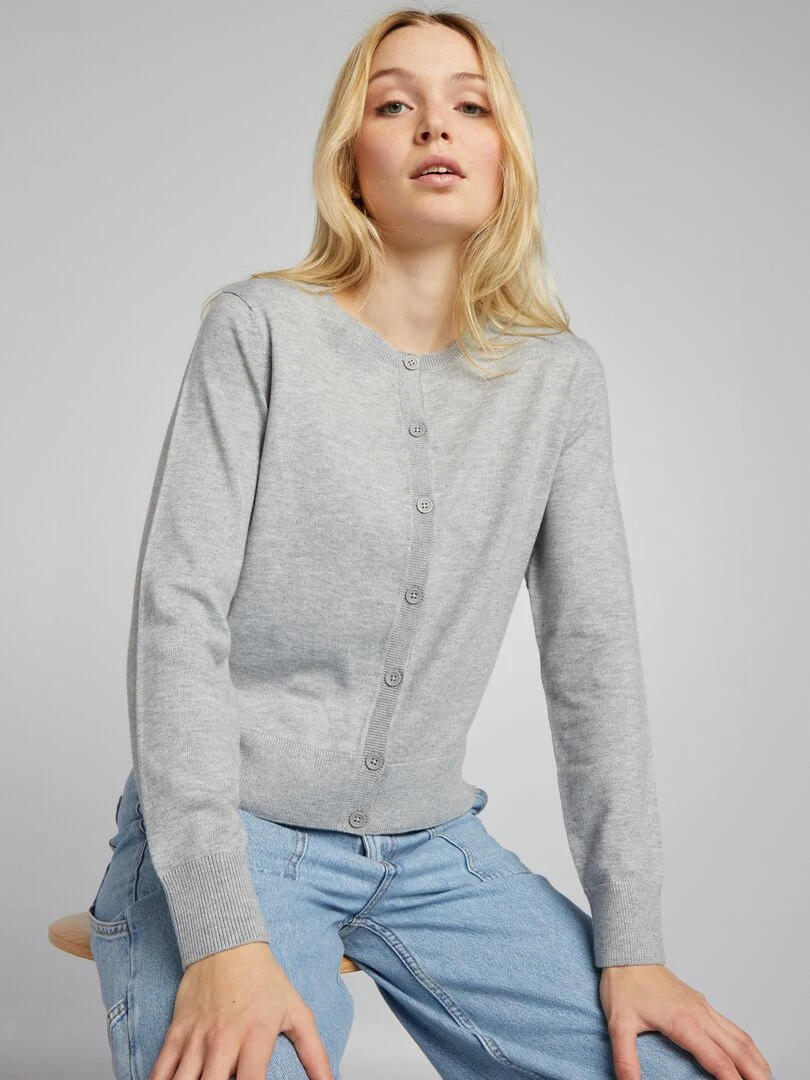 Gilet manches longues Gris
