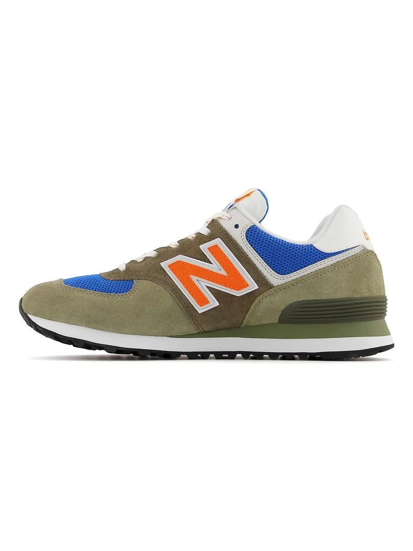 Baskets New Balance 574   Gris Orange Bleu