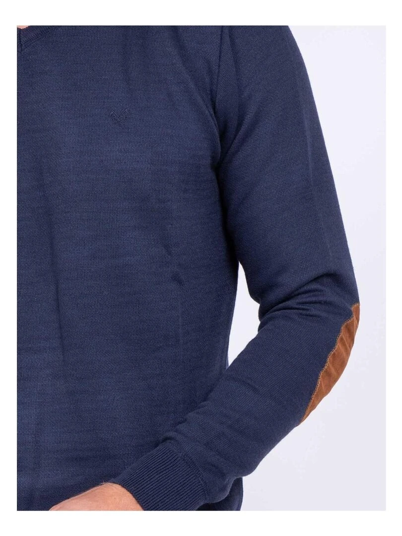 Pull col V LAMBOISE   Bleu marine