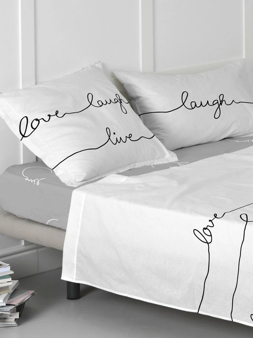 Drap housse Live "Happyfriday"   Multicolore