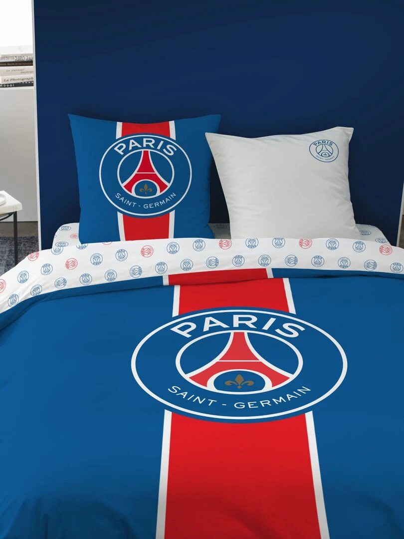 Parure de lit 'PSG' 2 personnes bleu/rouge