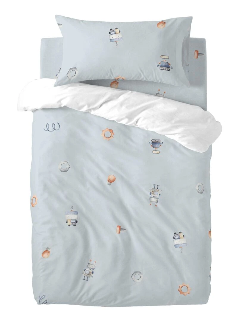Parure housse de couette 2 pièces Nut "Happyfriday"   Blanc