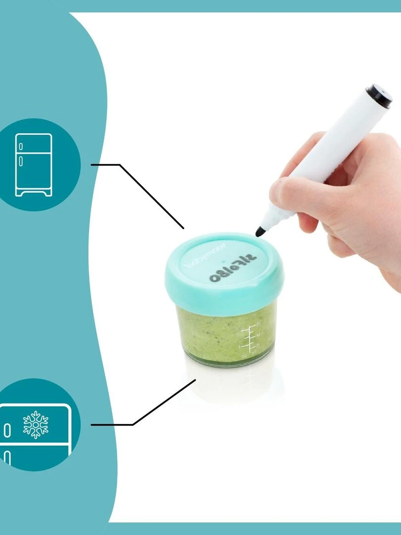 Babybols   Contenants en verre 4x220 ml 'Babymoov'   Transparent