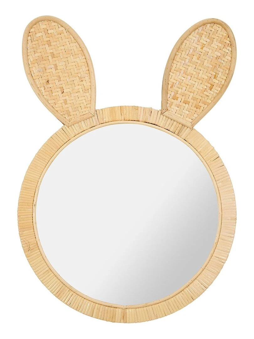 Miroir rotin lapin Beige