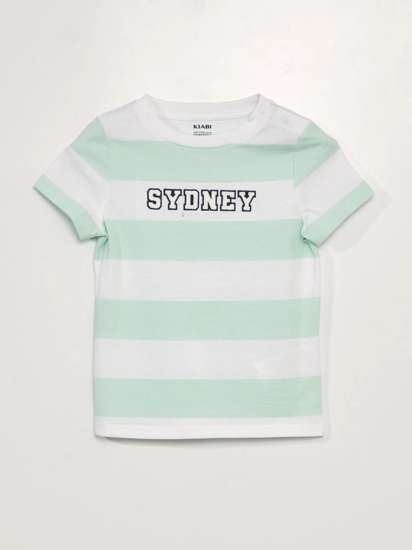 T shirt imprimé   So Easy   Vert rayé