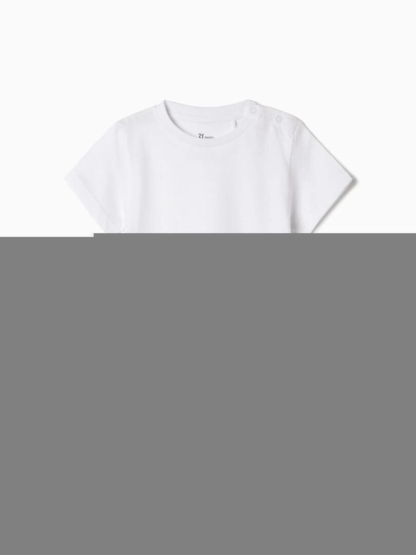 2 T shirts bébé garçon manches courtes   Blanc