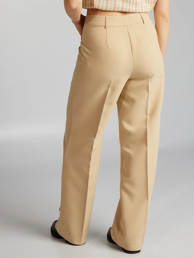 Pantalon droit avec poches plaquées   Beige