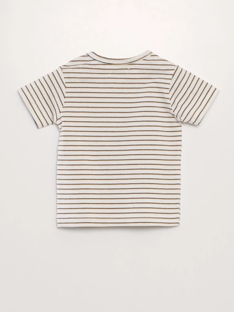 Ensemble t shirt + short fantaisie   2 pièces   Beige/jaune