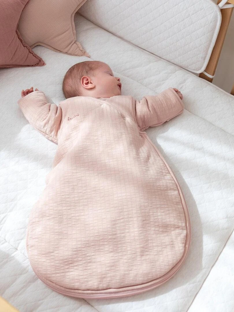 Bemini Gigoteuse avec moufles Pady Tetra Jersey et jersey Rose clair