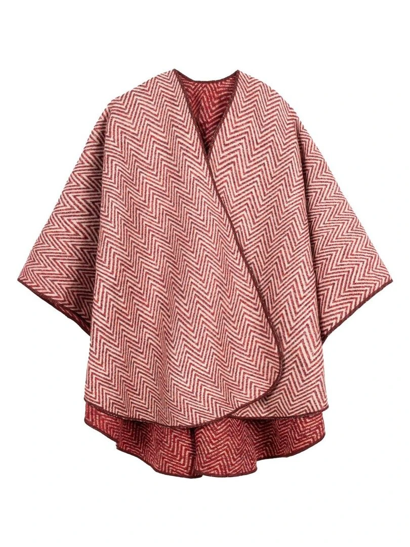 Poncho Réversible Karya Fabriqué en France Bordeaux
