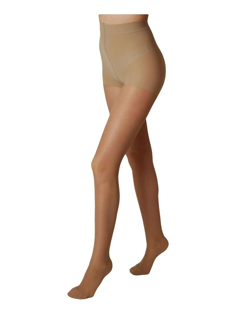 140 Youg Collants avec Compression Forte et Culotte Gainante Beige