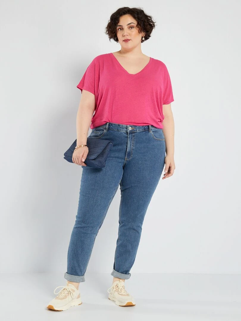 Jean slim à taille haute L32 Stone