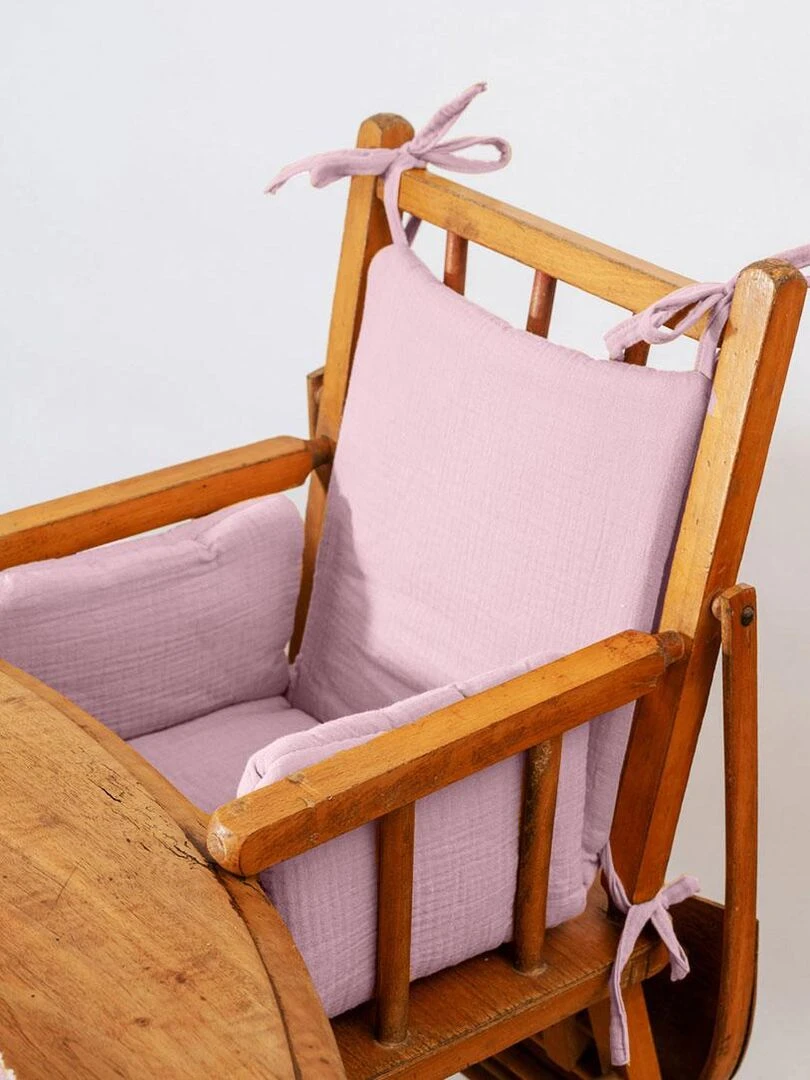 Coussin de Chaise Haute en Coton Bio Rose Rose