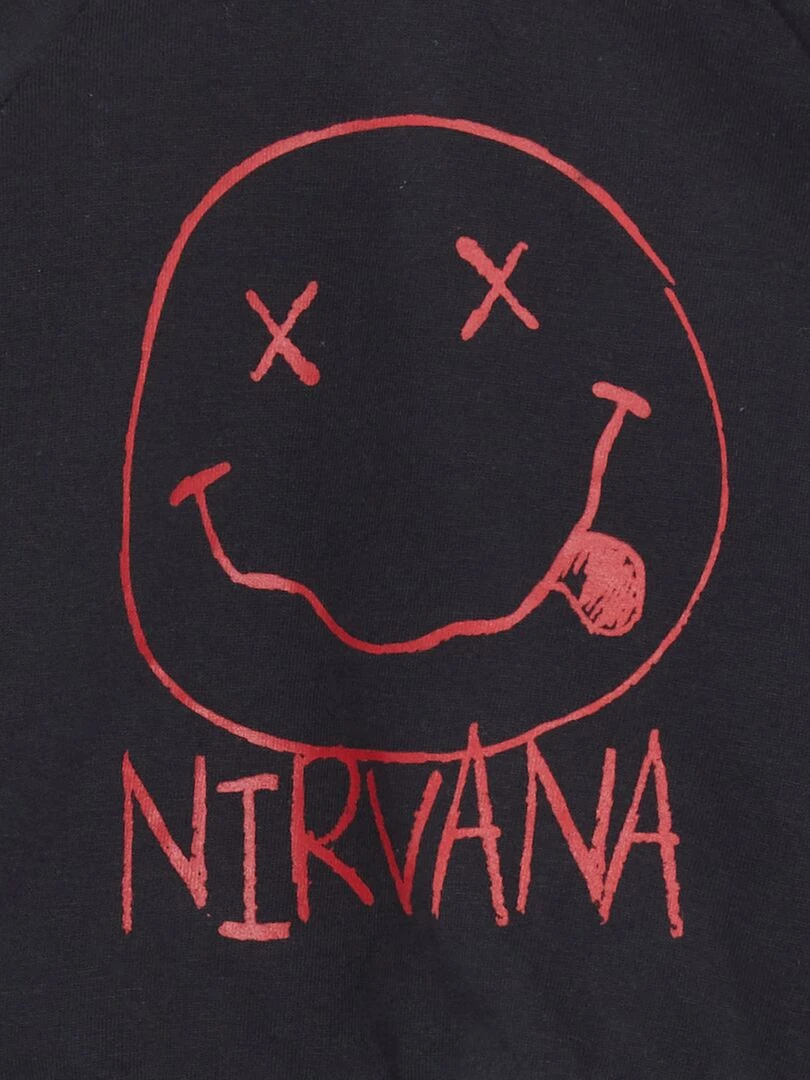T shirt 'Nirvana' manches longues   Noir