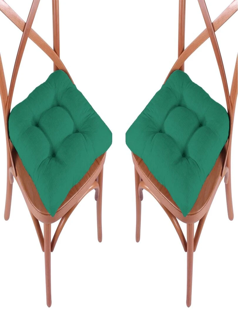 Lot de 2 Galettes de chaise Vert Vert