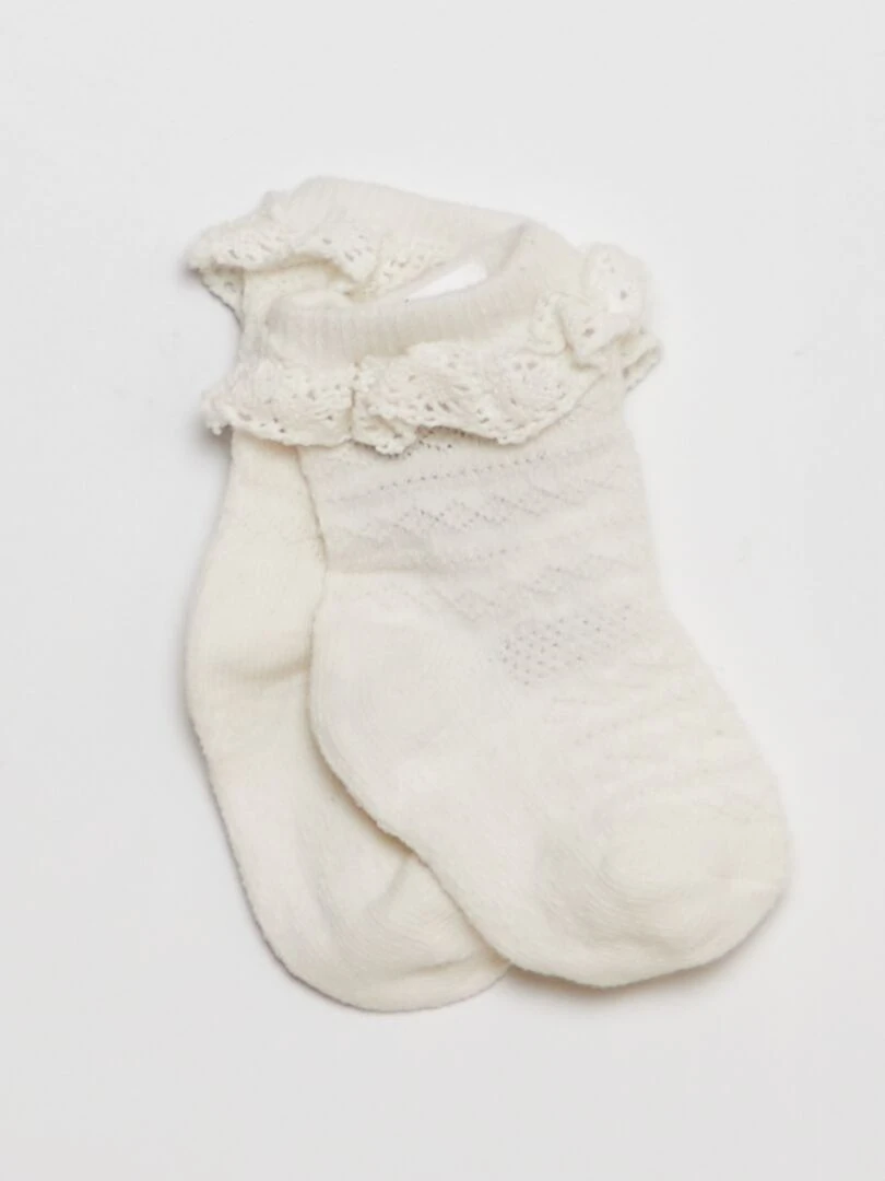 Legging en tricot + chaussettes à broderies   Bleu