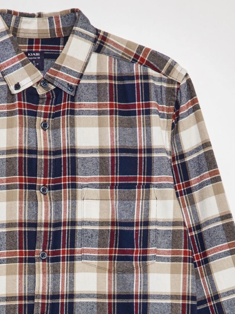 Chemise en flanelle à carreaux   Rouge