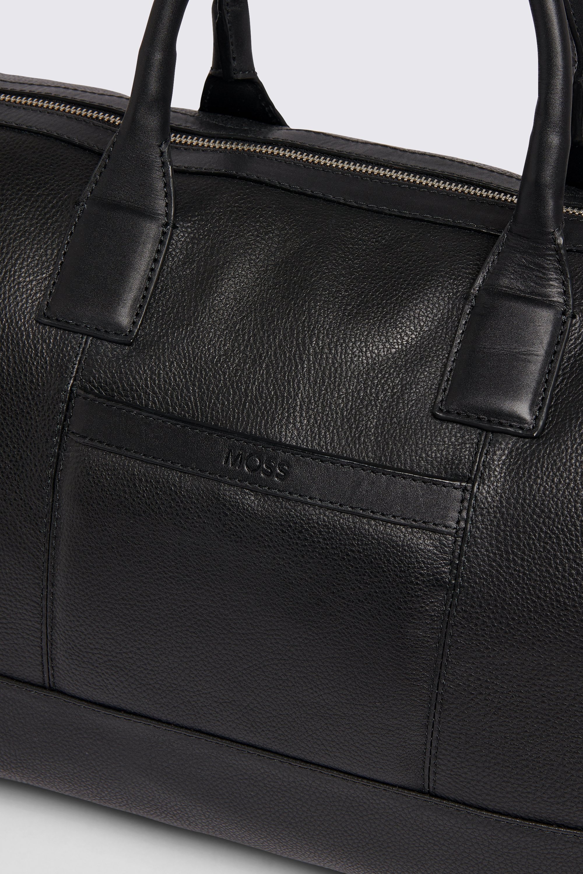 Black Grained Leather Holdall   Buy Online at Moss