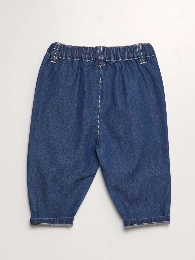 Pantalon en coton effet jean Bleu