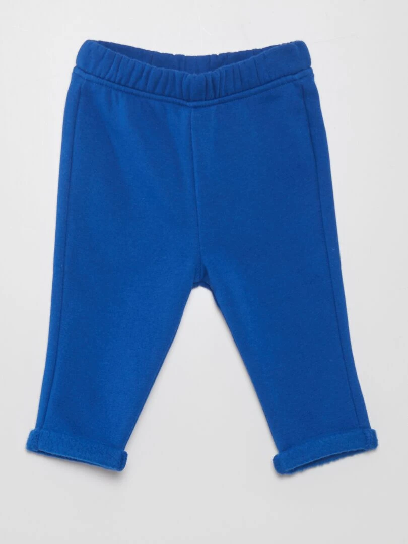 Ensemble jogging sweat + pantalon   2 pièces   Blanc/bleu électrique