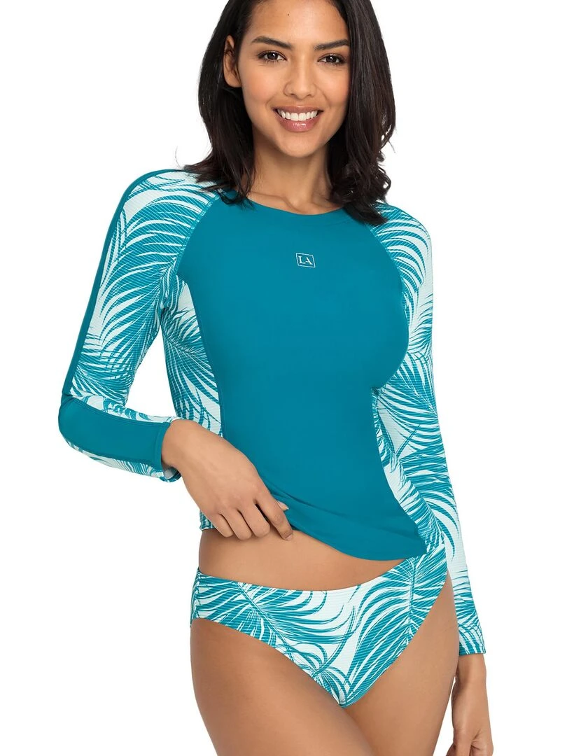Haut maillot de surf rashguard manches longues Coal   Vert