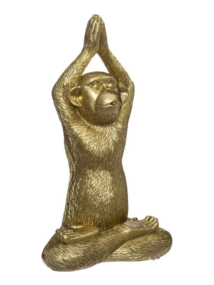 Objet résine singe yoga doré 17 cm X3 Doré/or