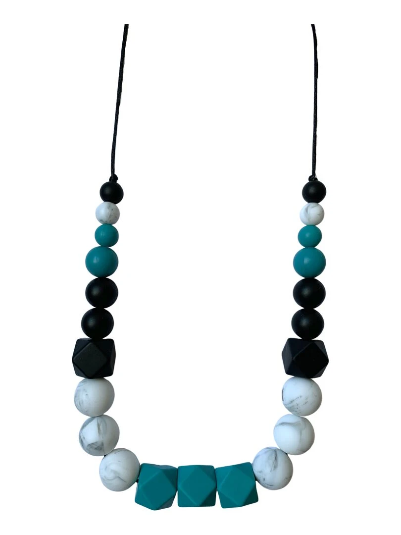 Collier d'allaitement ou de portage silicone 'Iceberg' Bleu pétrole