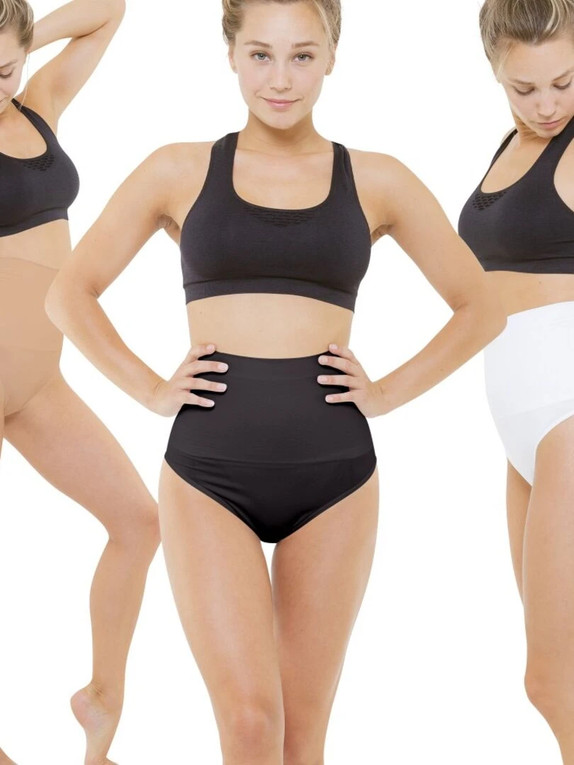 Lot de 3 strings amincissants noir  blanc & dune So Slim   Noir Beige Blanc