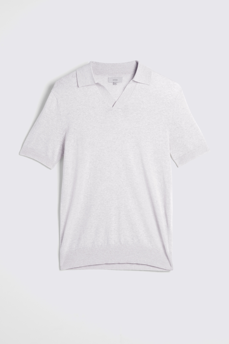 Linen Blend Ink Blue Skipper Polo   Buy Online at Moss