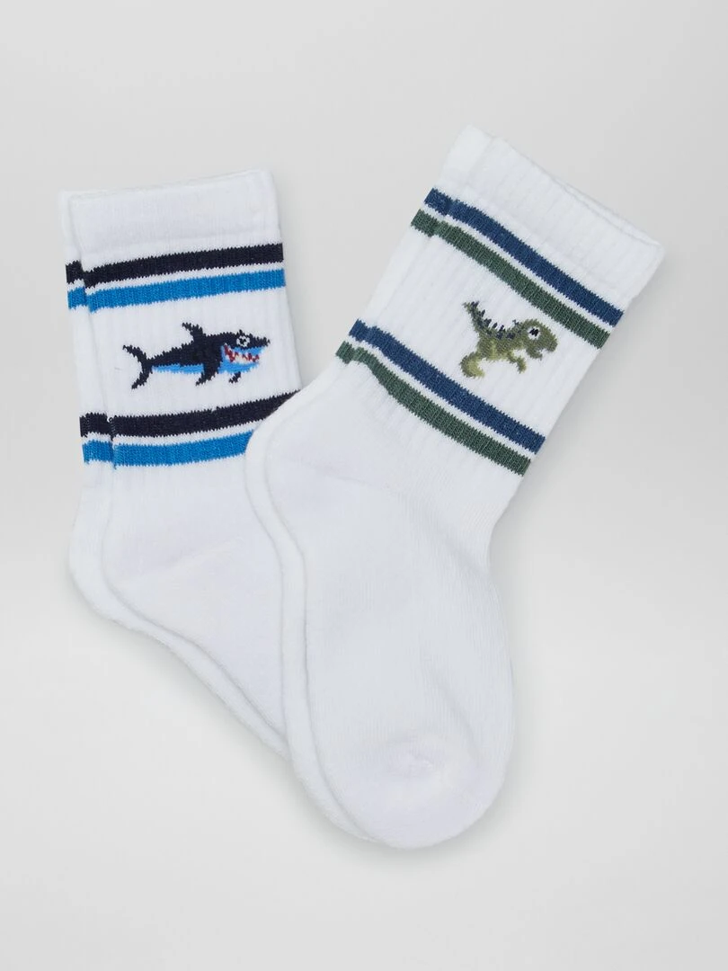 Lot de chaussettes imprimé dinosaures 2 paires Vert