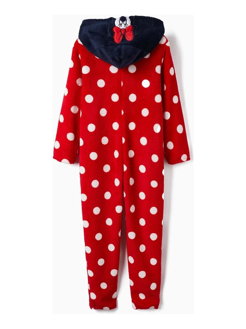 Pyjama Grenouillère en polaire à pois pour fille 'Minnie' MINNIE Rouge