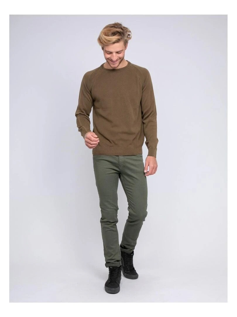 Pull fin col rond LAEROU   Marron