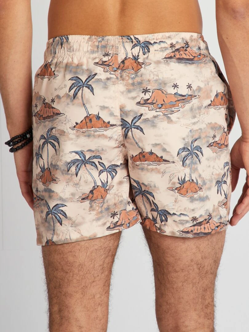 Short de bain imprimé   Beige