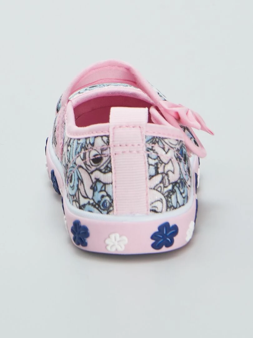 Ballerines en toile ‘Stitch’   Rose