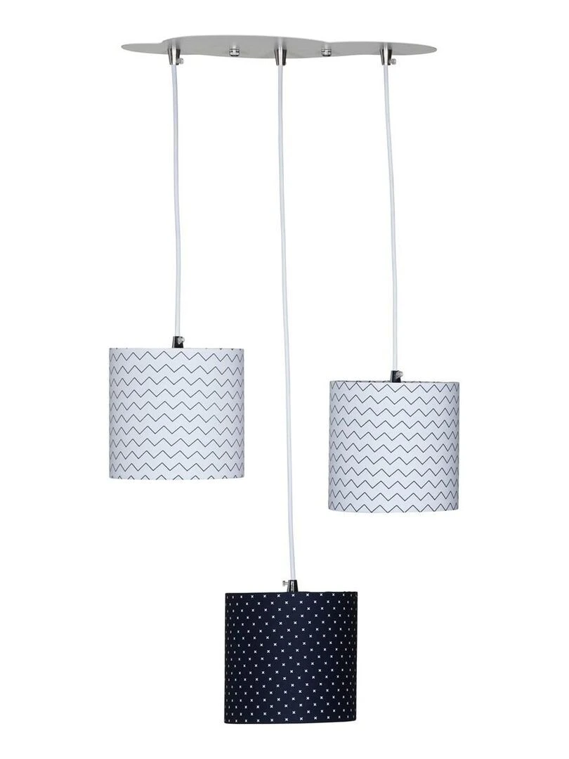 Suspension Lumineuse Trio Plafonnier en coton blanc SAUTHON Blanc