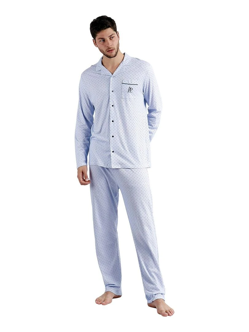 Pyjama pantalon et chemise Stripes And Dots Bleu