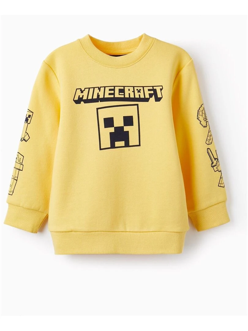 Pull en maille en coton pour garçon 'Minecraft' LICENSE Jaune foncé
